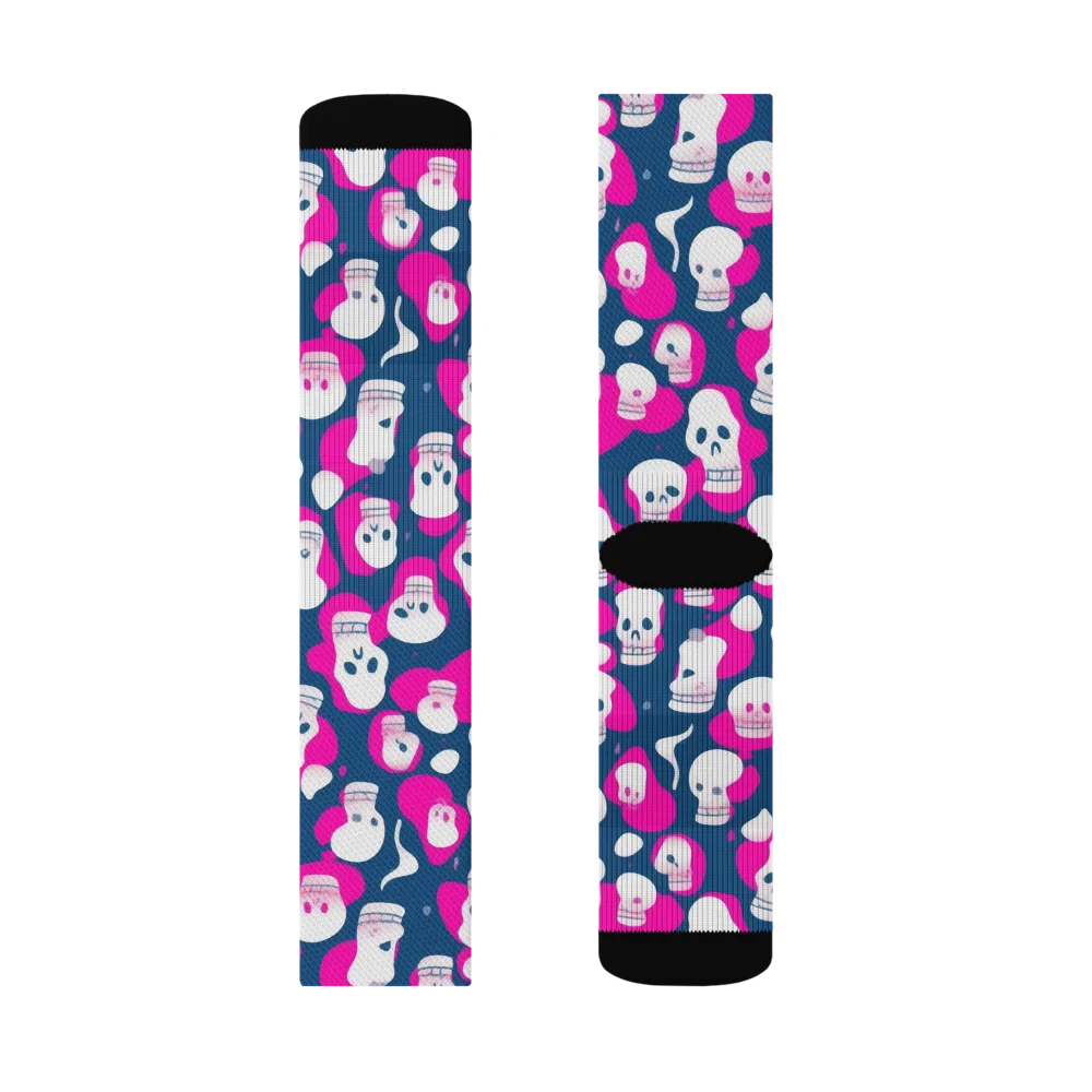Pink Requiem on Socks — Left Sock