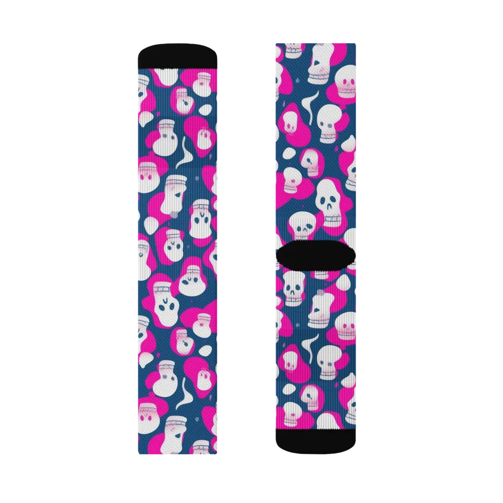 Pink Requiem on Socks — Right Sock