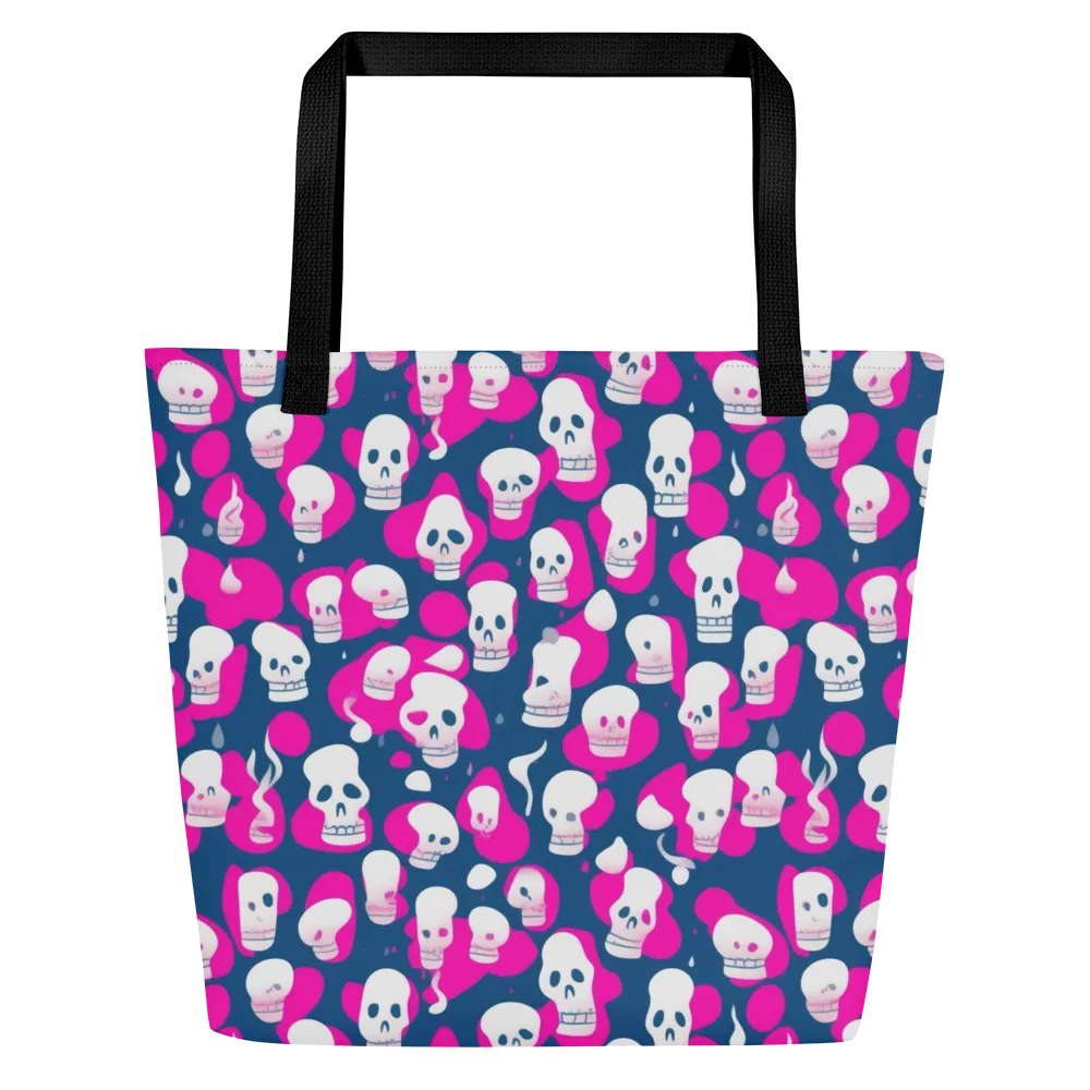 Pink Requiem on Large Tote Bag W/ Pocket — Front