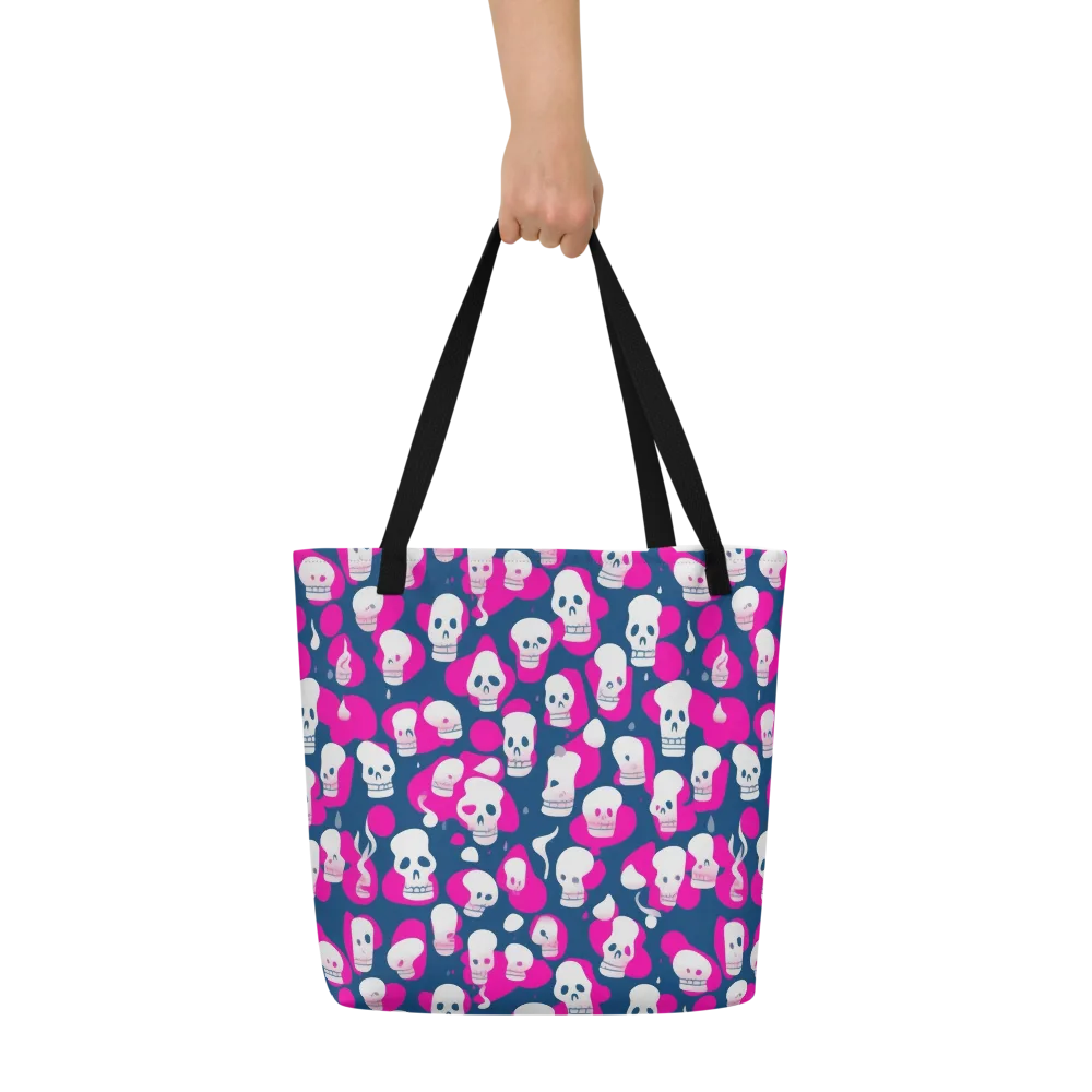Pink Requiem on Large Tote Bag W/ Pocket — Front