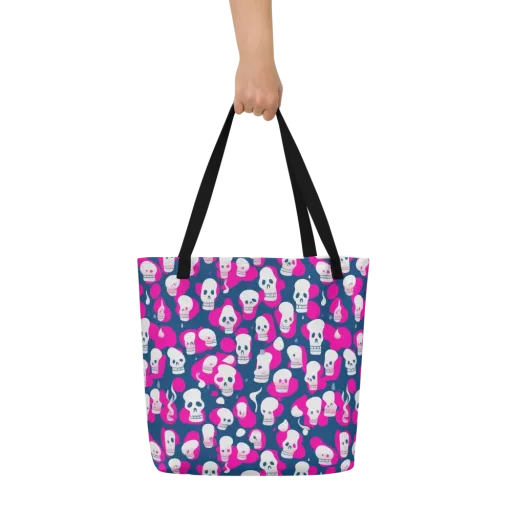 Pink Requiem on a Large Tote Bag W/ Pocket