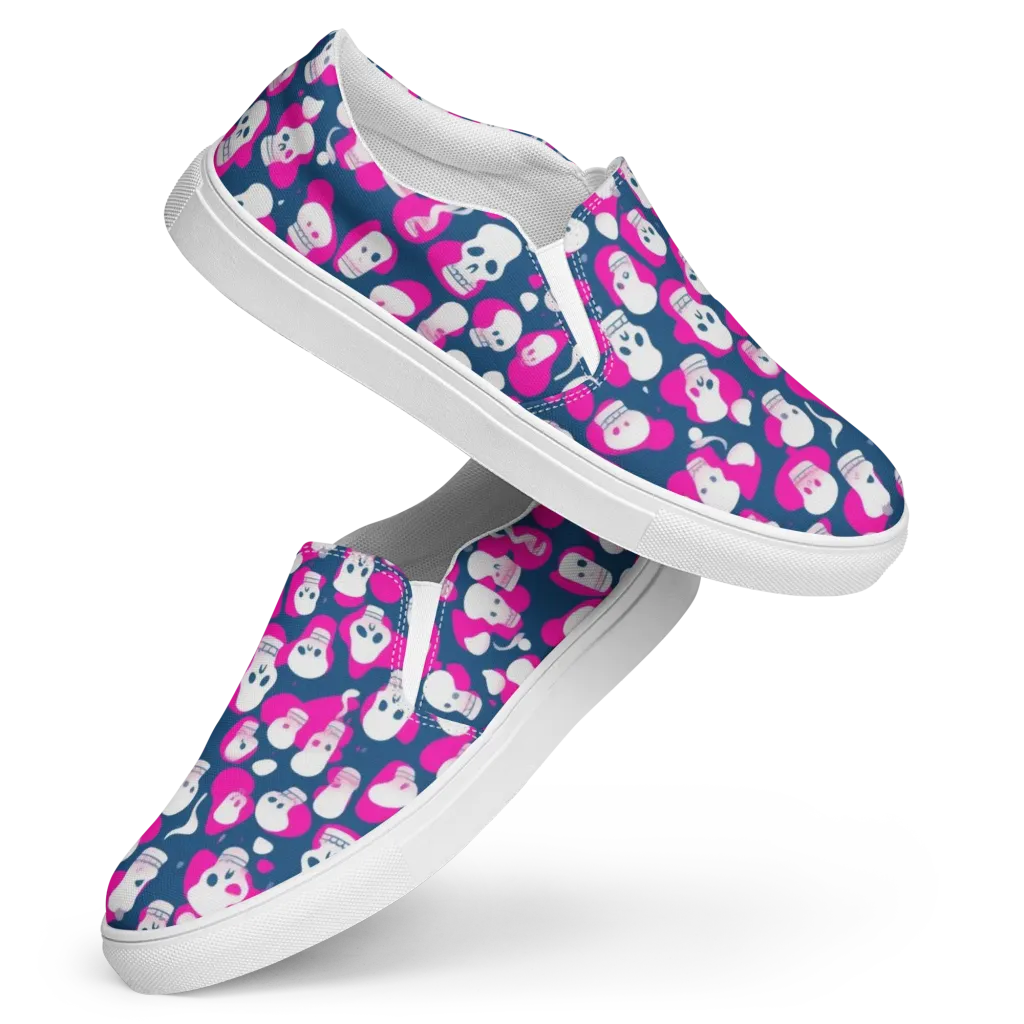 Pink Requiem on Women's Slip-On Canvas Shoes — Front