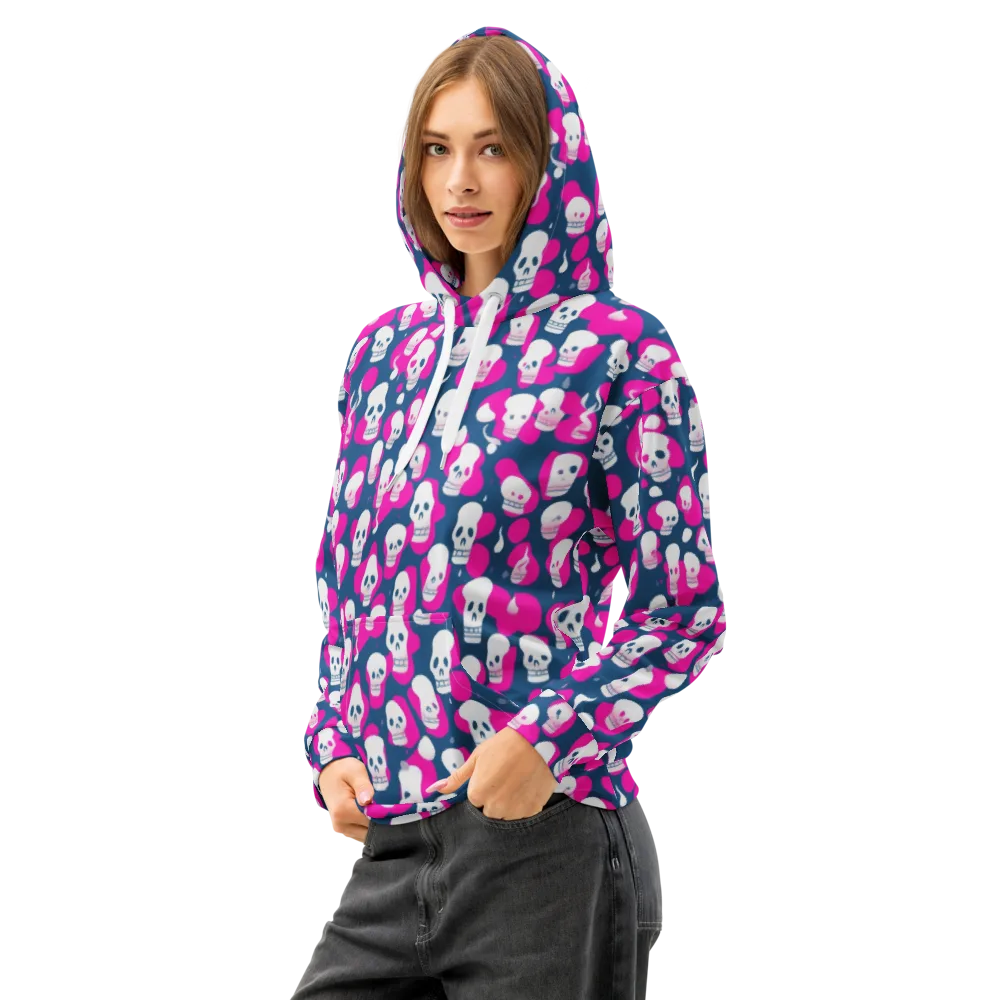 Pink Requiem on Cotton Hoodie — Left Front