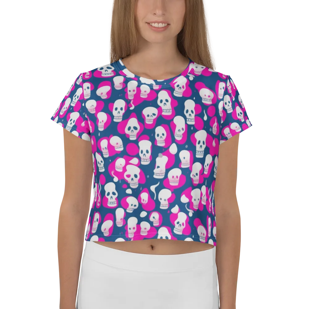 Pink Requiem on Crop Tee — Front