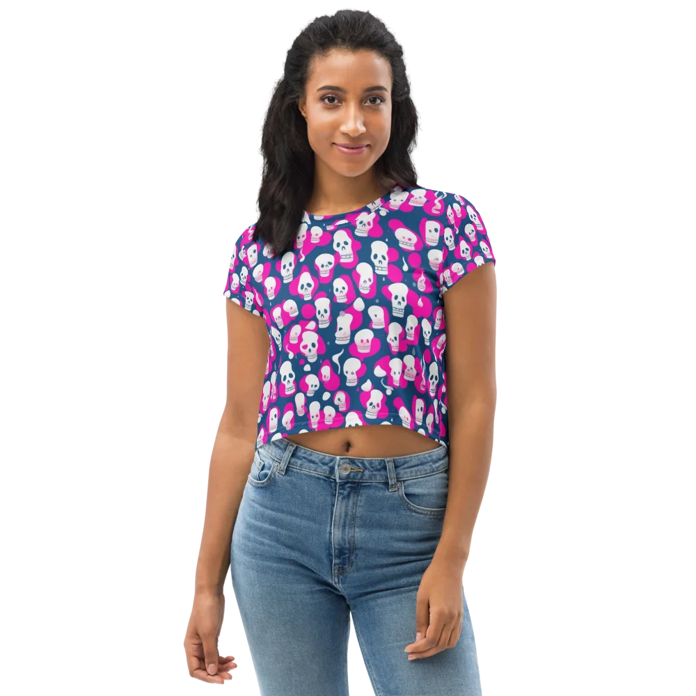 Pink Requiem on Crop Tee — Front