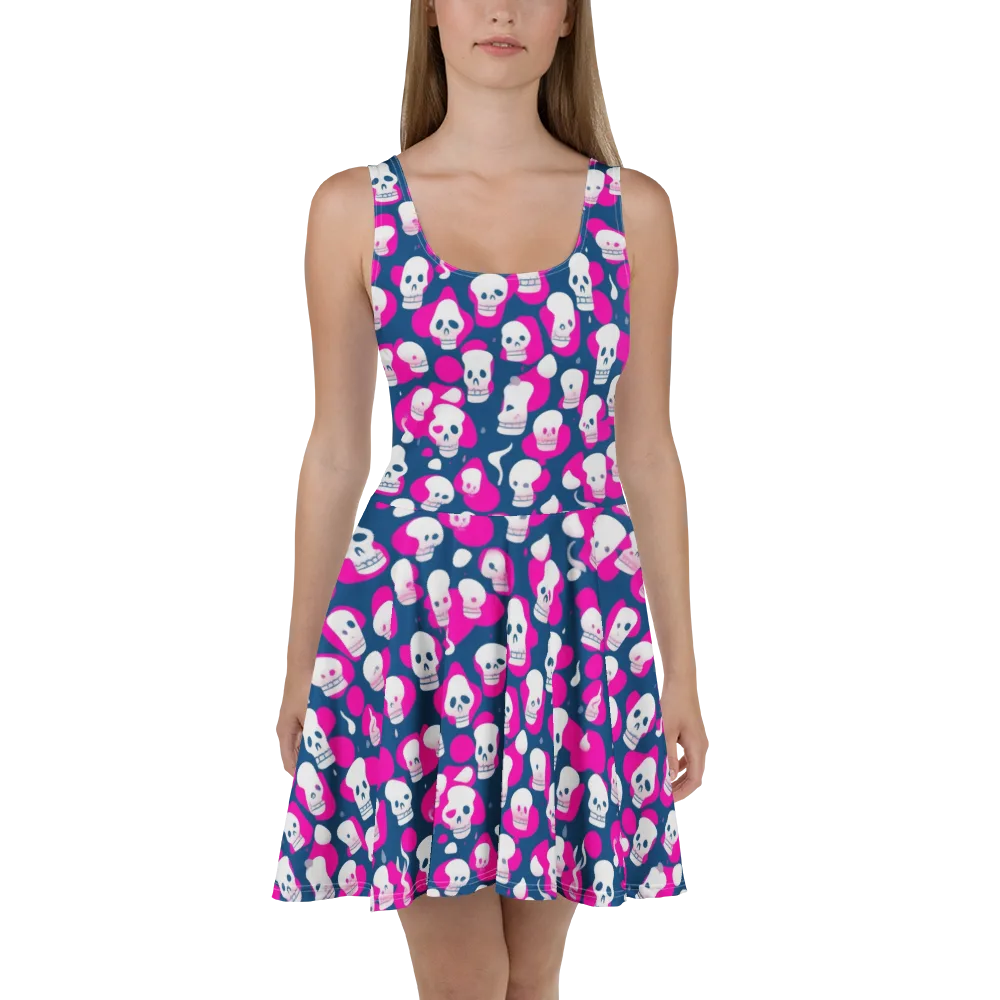 Pink Requiem on Skater Dress — Front