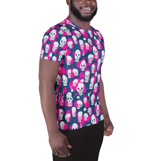 Pink Requiem on a Men's Athletic T-Shirt