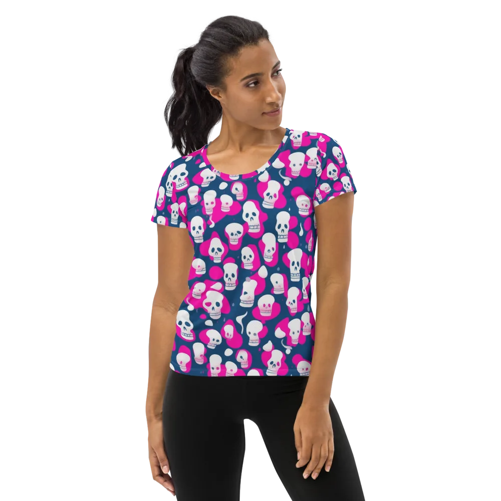 Pink Requiem on Women's Athletic T-Shirt — Front