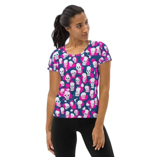 Pink Requiem on a Women's Athletic T-Shirt