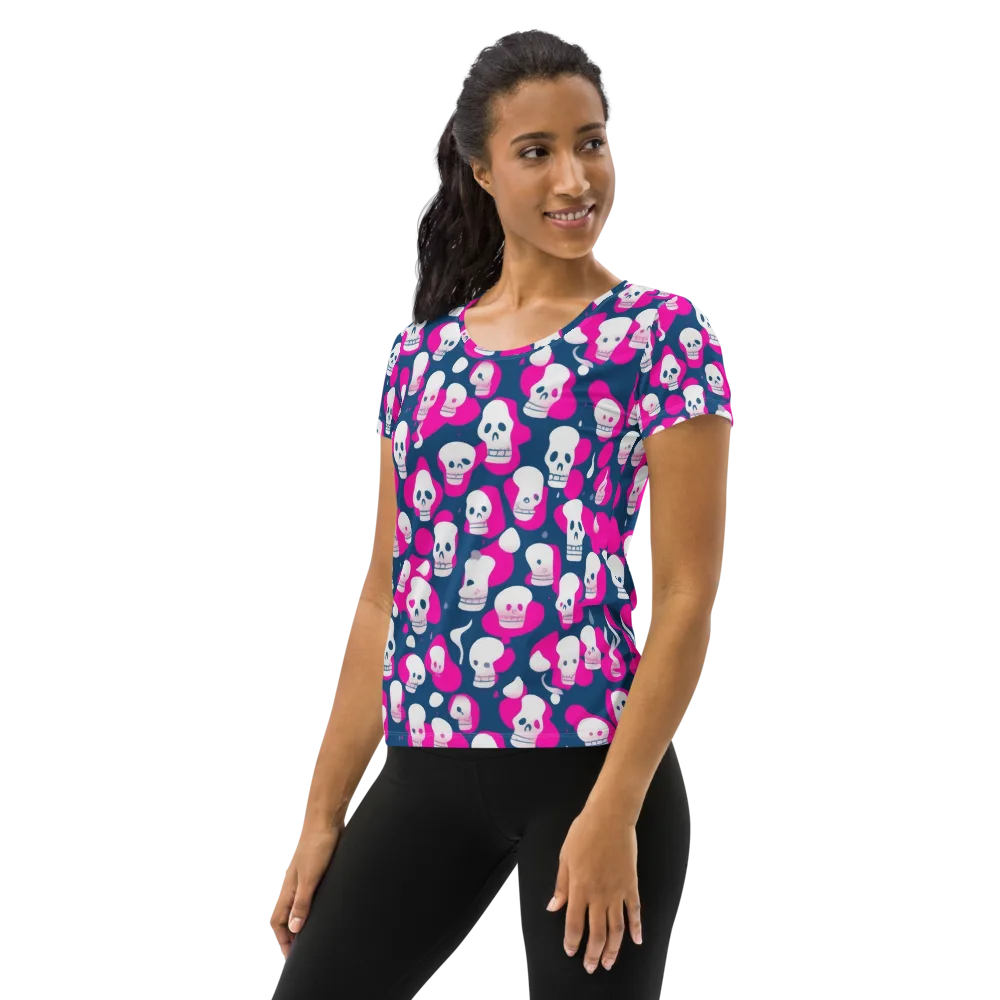 Pink Requiem on Women's Athletic T-Shirt — Left