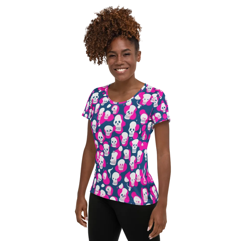 Pink Requiem on Women's Athletic T-Shirt — Left