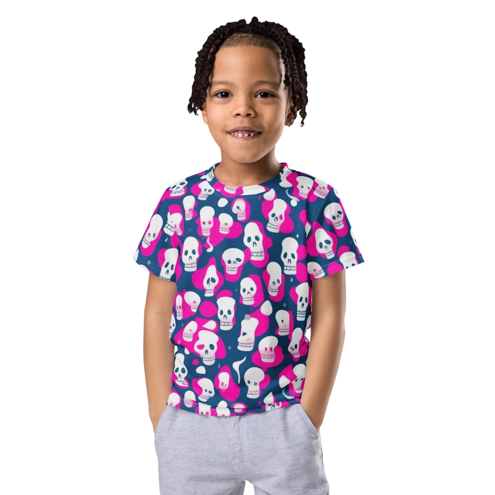Pink Requiem on Kids Crew Neck T-Shirt — Front
