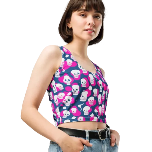 Pink Requiem on a Crop Top