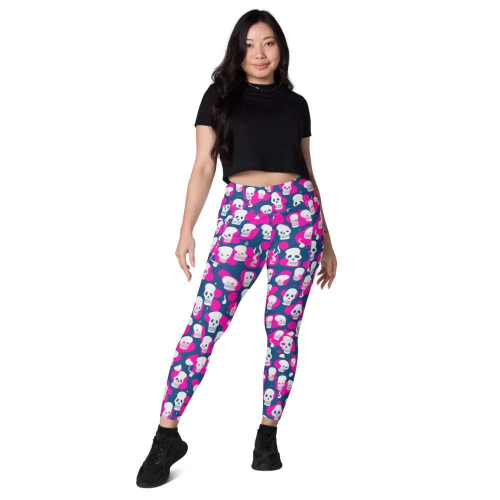 Pink Requiem on Leggings with Pockets — Front
