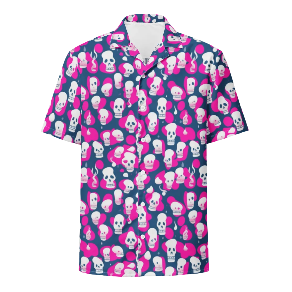 Pink Requiem on Button Shirt — Front