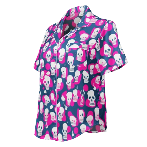 Pink Requiem on a Women's Short Sleeve Pajama Top