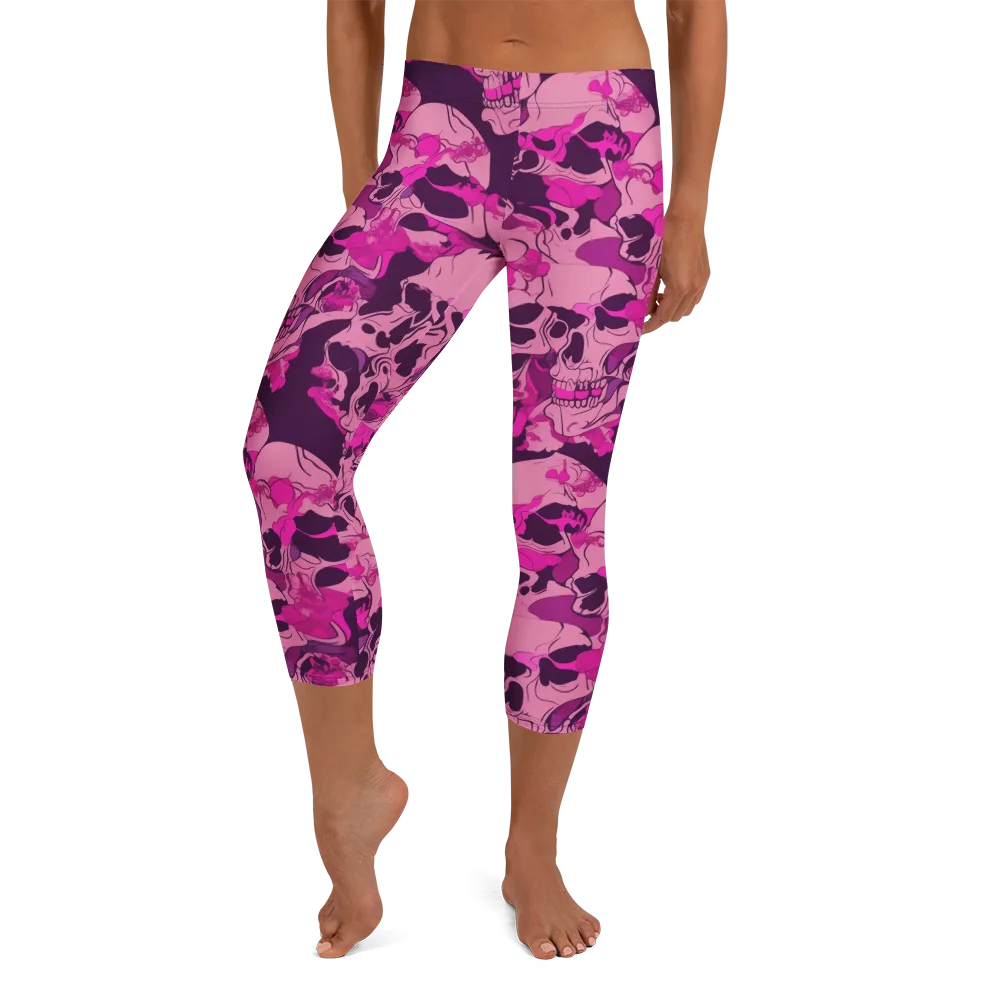 Fuchsia Afterlife on Capri Leggings — Front