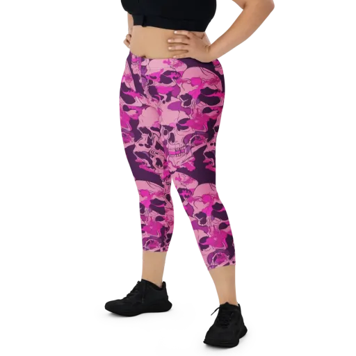 Fuchsia Afterlife on a Capri Leggings