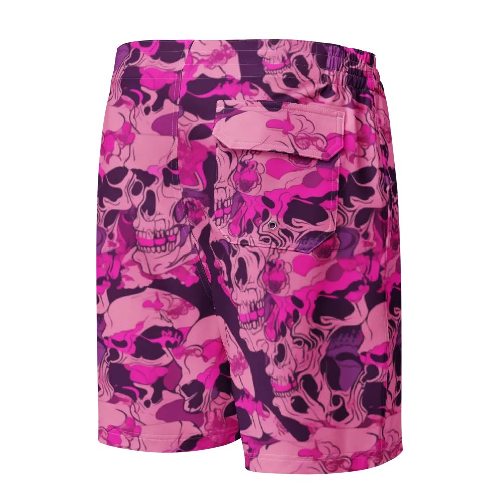 Fuchsia Afterlife on Men's Board Shorts — Back