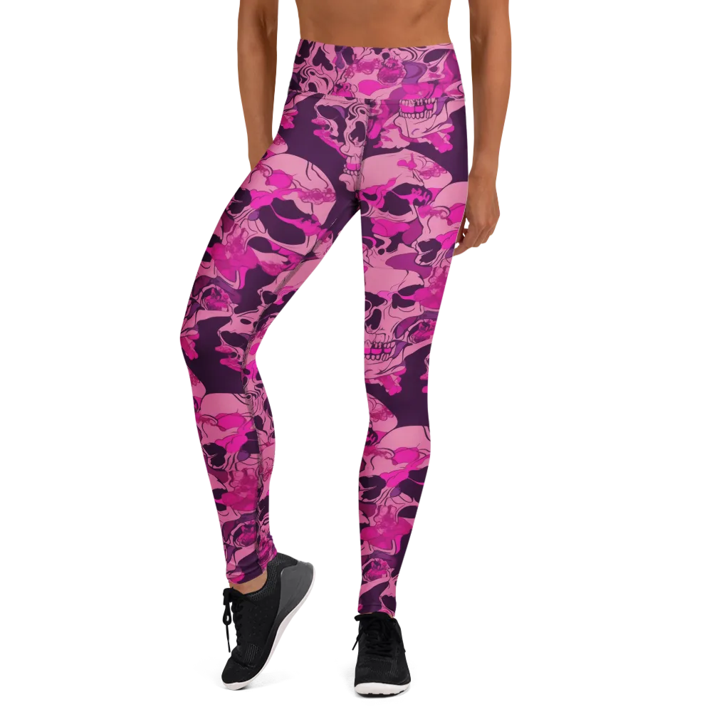 Fuchsia Afterlife on Yoga Leggings — Front