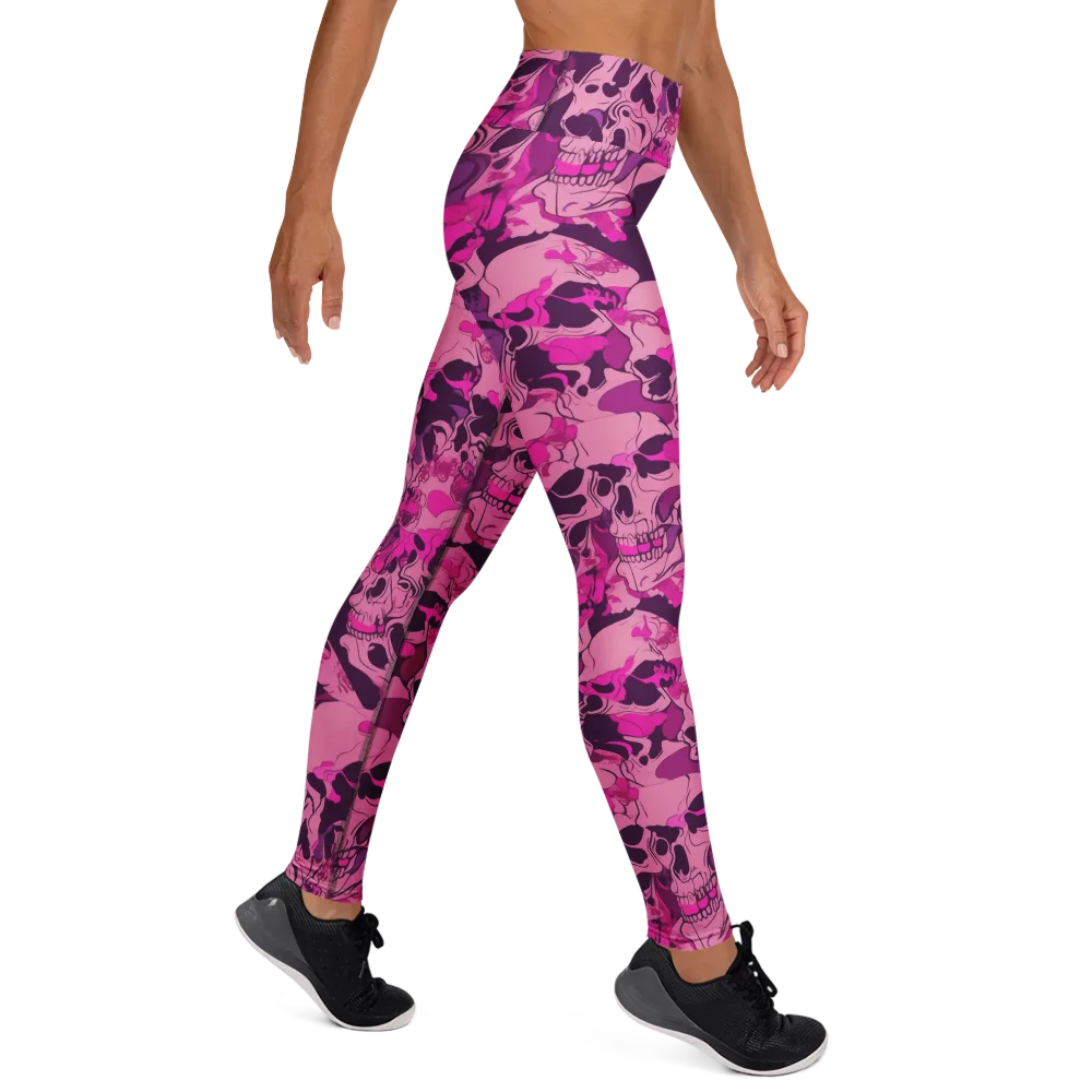 Fuchsia Afterlife on Yoga Leggings — Right