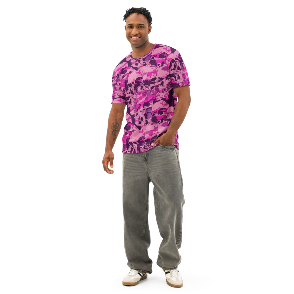 Fuchsia Afterlife on Men's Cotton Crew Neck T-Shirt — Front