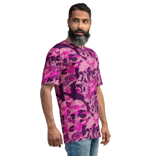 Fuchsia Afterlife on a Men's Crew Neck T-Shirt