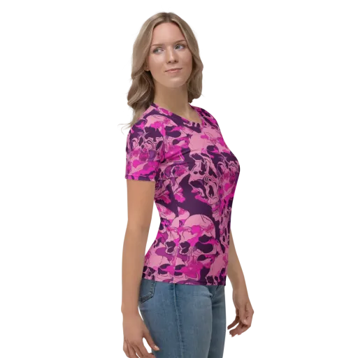 Fuchsia Afterlife on a Women's Crew Neck T-Shirt