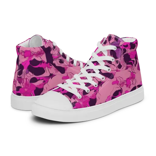 Fuchsia Afterlife on a Women's High Top Canvas Shoes