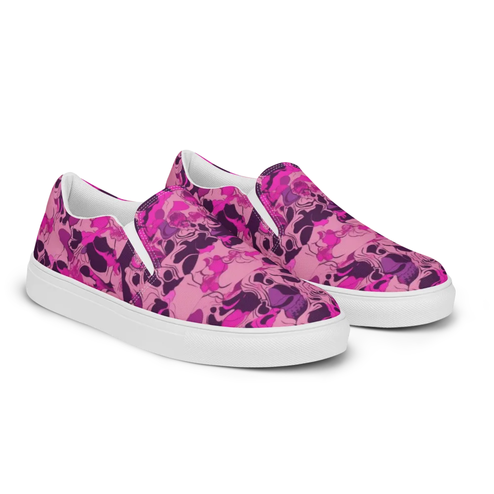 Fuchsia Afterlife on Men's Slip-On Canvas Shoes — Right Front