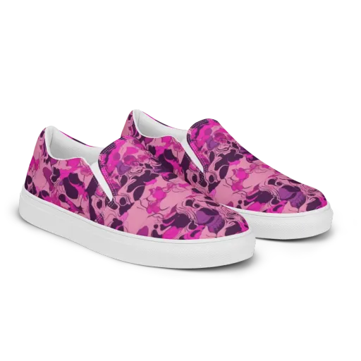 Fuchsia Afterlife on a Men's Slip-On Canvas Shoes