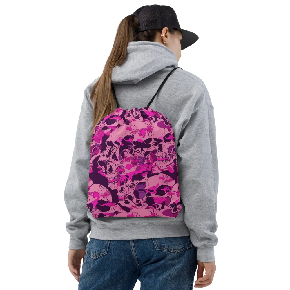 Fuchsia Afterlife on Drawstring Bag — Front