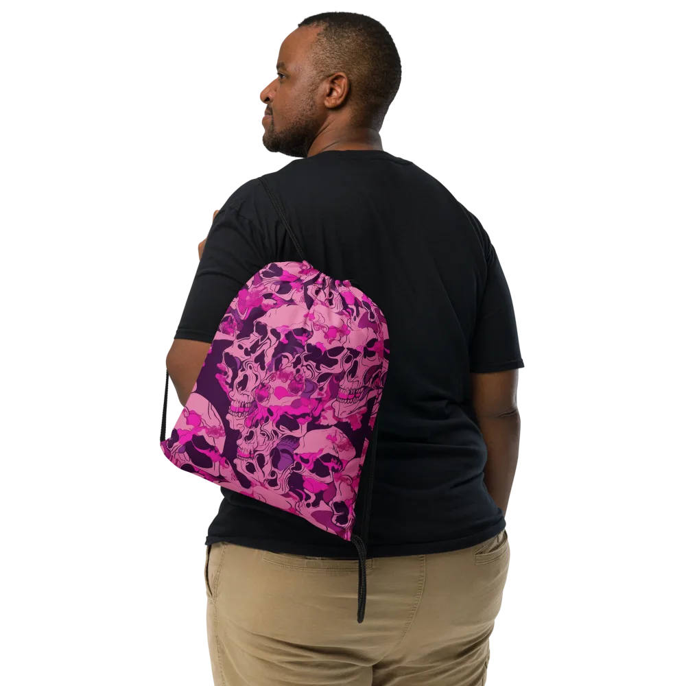 Fuchsia Afterlife on Drawstring Bag — Front