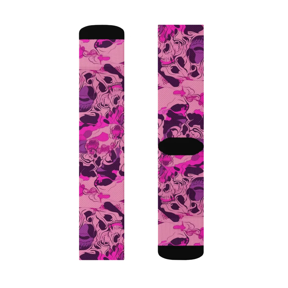 Fuchsia Afterlife on Socks — Right Sock