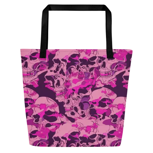 Fuchsia Afterlife on a Large Tote Bag W/ Pocket
