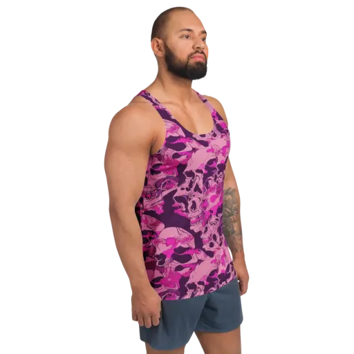 Fuchsia Afterlife on a Men's Tank Top