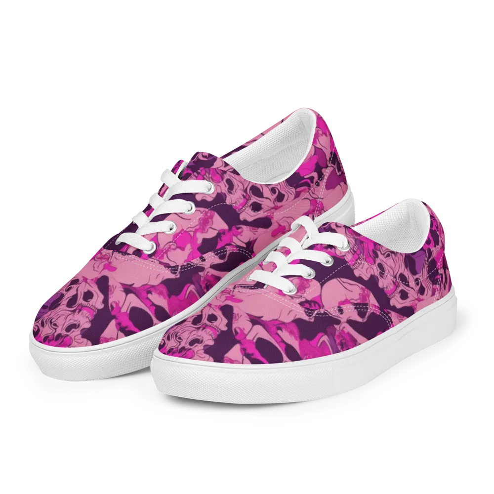 Fuchsia Afterlife on Men's Lace-Up Canvas Shoes — Left Front