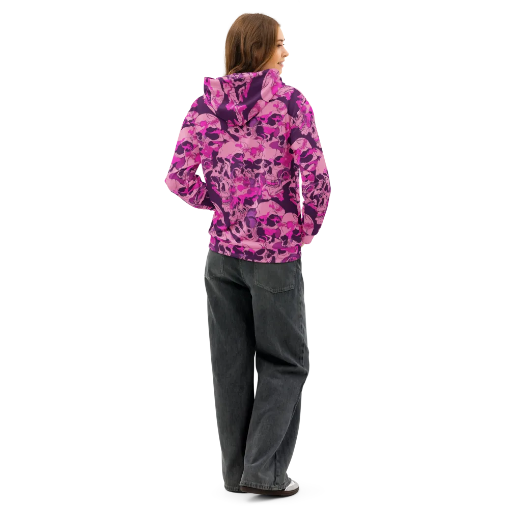 Fuchsia Afterlife on Cotton Hoodie — Back