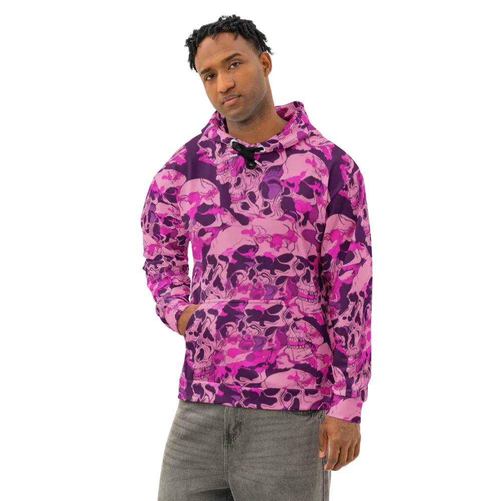 Fuchsia Afterlife on Cotton Hoodie — Left Front