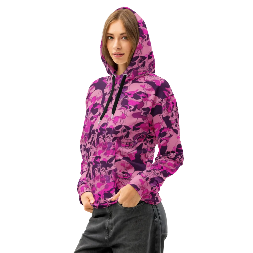 Fuchsia Afterlife on Cotton Hoodie — Left Front