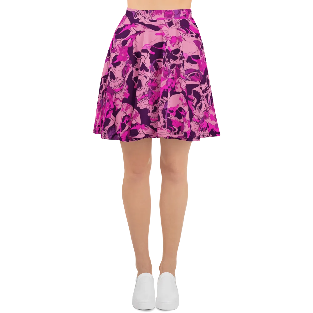 Fuchsia Afterlife on Skater Skirt — Front