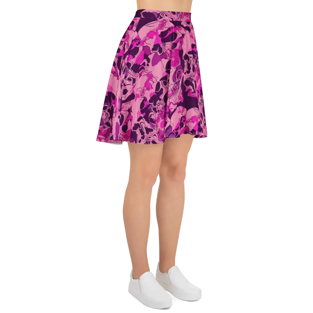 Fuchsia Afterlife on Skater Skirt — Right