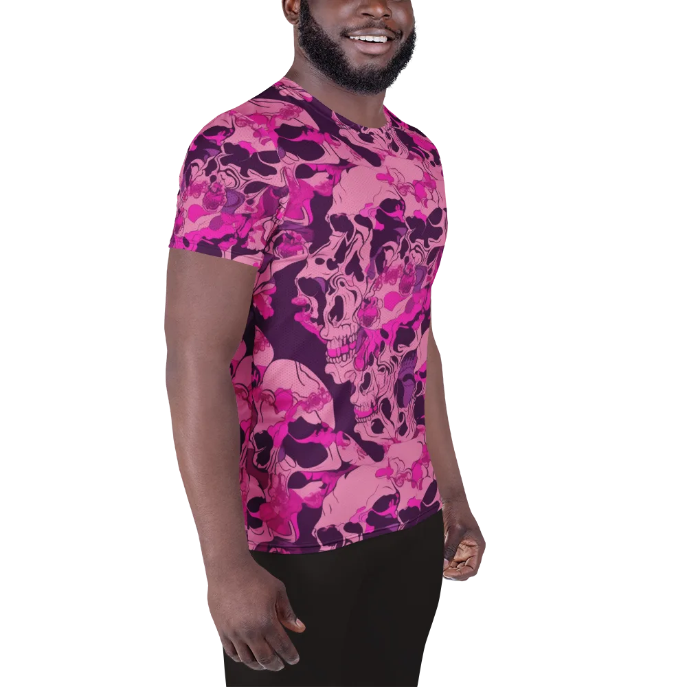Fuchsia Afterlife on Men's Athletic T-Shirt — Right