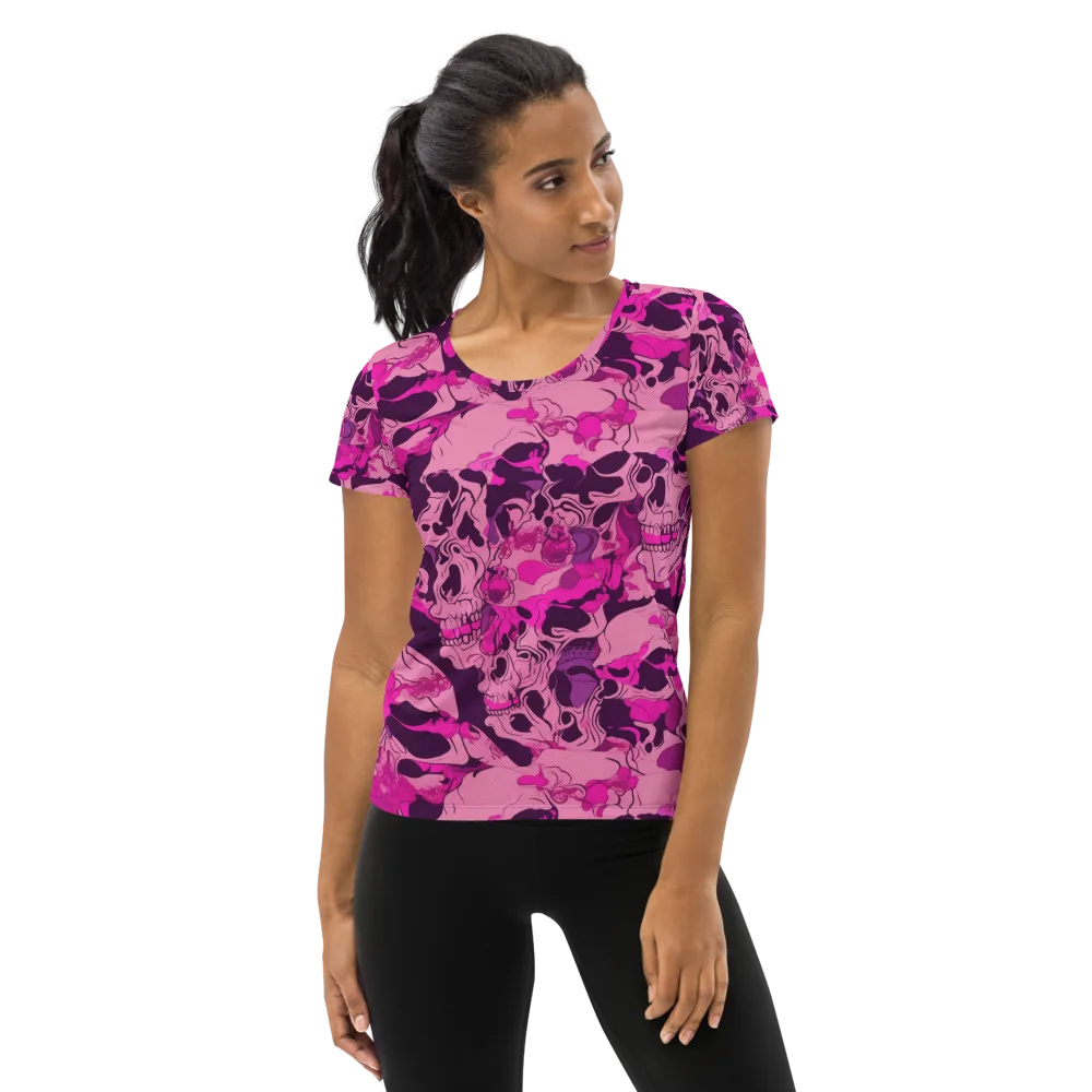 Fuchsia Afterlife on Women's Athletic T-Shirt — Front