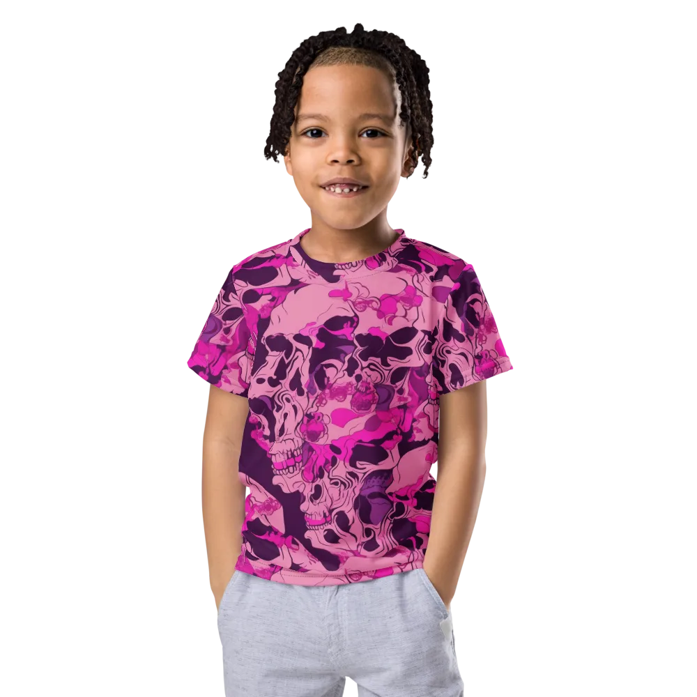 Fuchsia Afterlife on Kids Crew Neck T-Shirt — Front