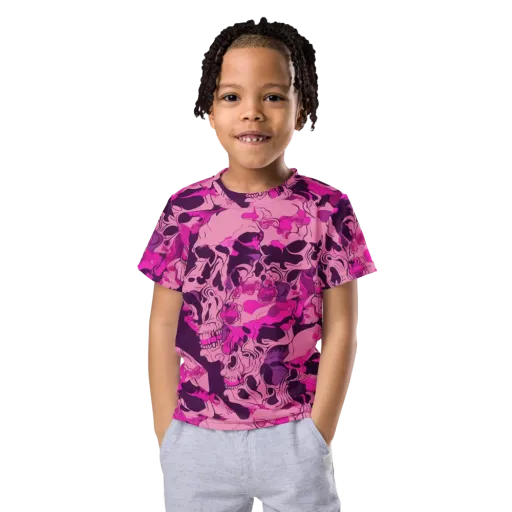 Fuchsia Afterlife on a Kids Crew Neck T-Shirt