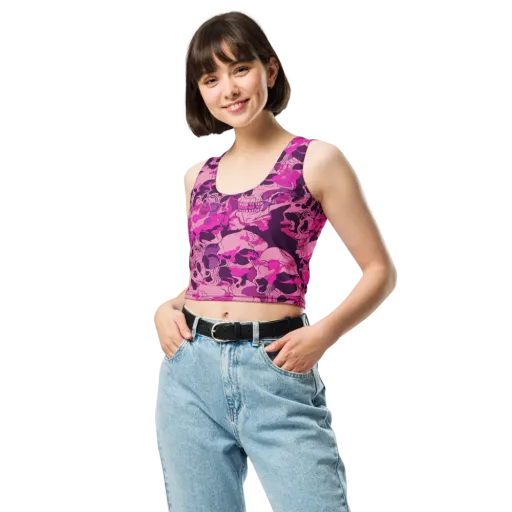 Fuchsia Afterlife on a Crop Top