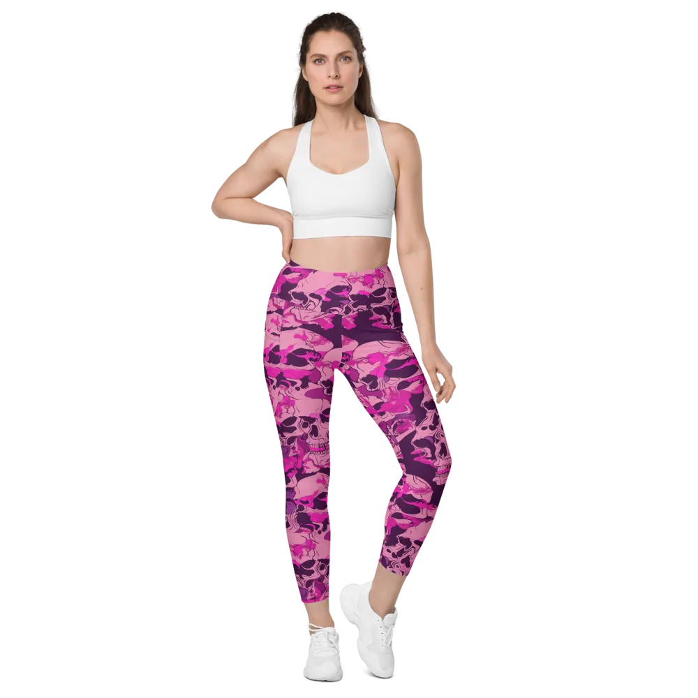 Fuchsia Afterlife on Leggings with Pockets — Front