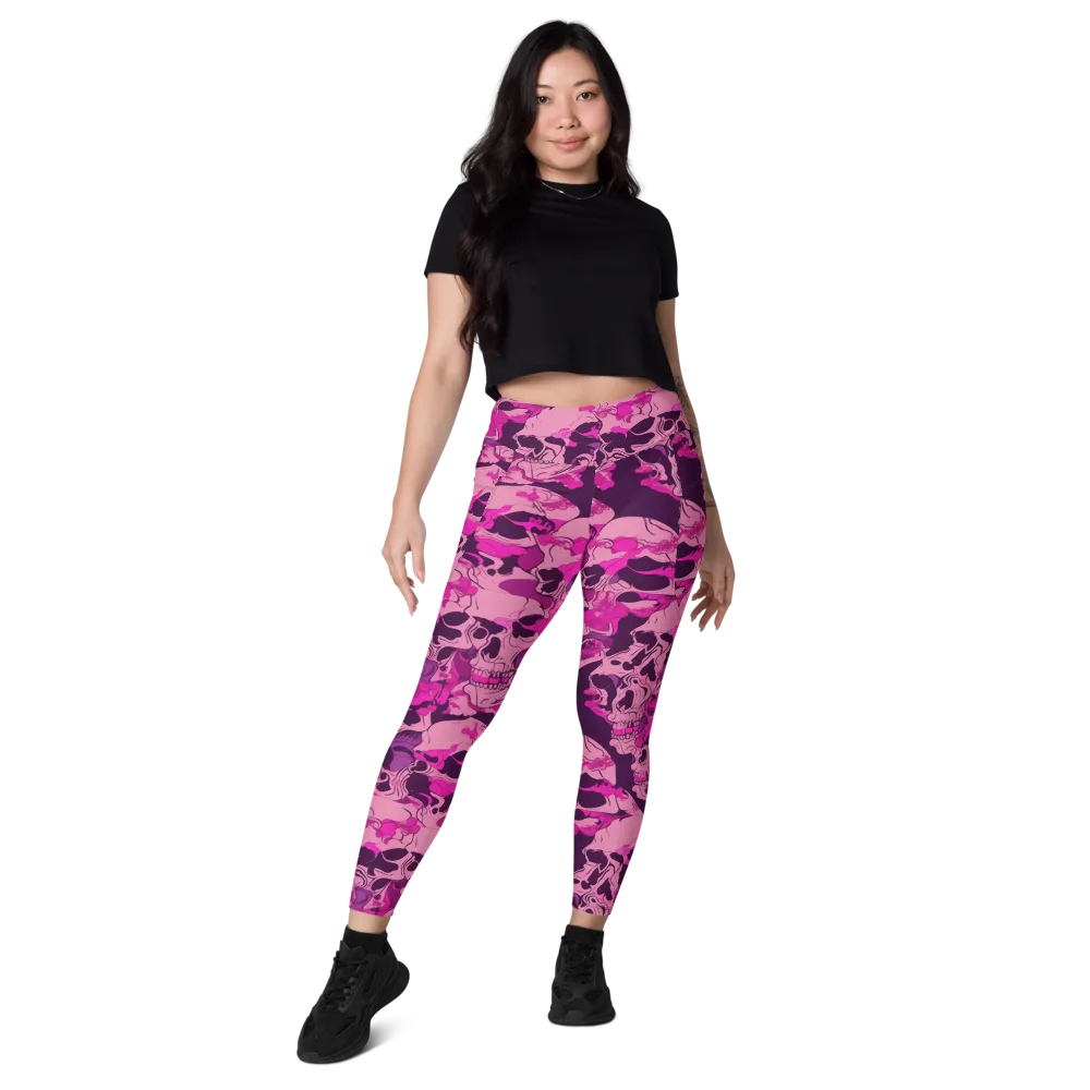 Fuchsia Afterlife on Leggings with Pockets — Front