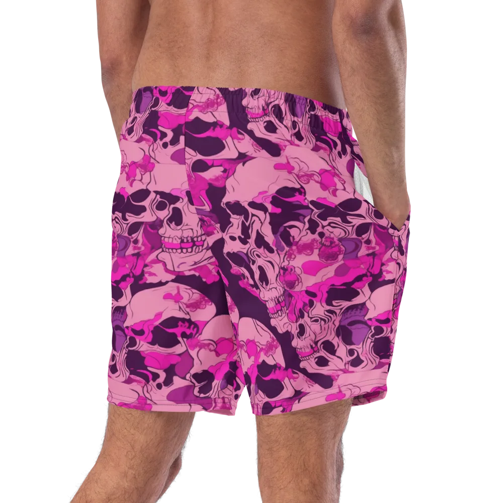 Fuchsia Afterlife on Swim Trunks — Right Back